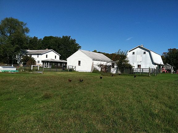 House, garage, and barn