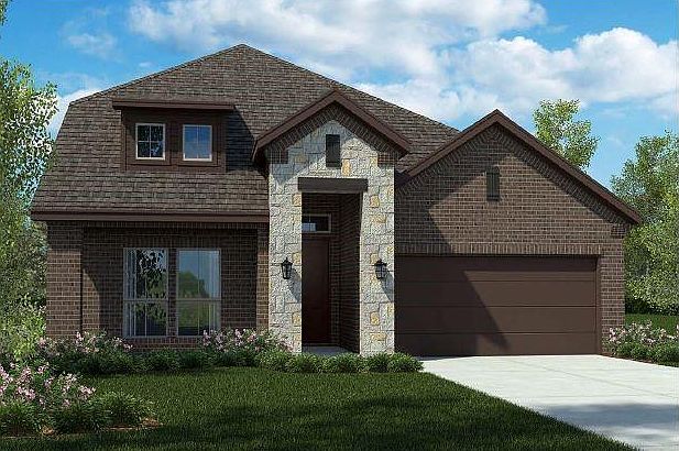 D.R. Horton's The Aspen Floorplan Elevation B. All photos shown here may not depict the specified home & features included are for illustration purposes only