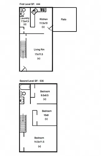 Floor plan 3 bedroom 1.5 baths