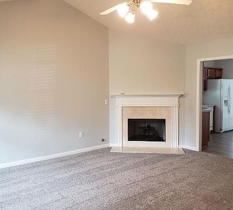 living room with gas logs