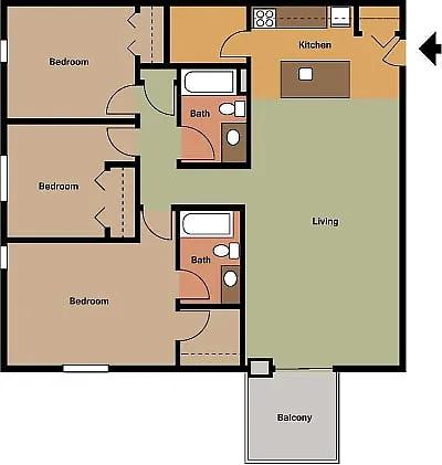 Floor plan 3 Bedroom