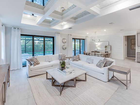 Open concept floor plan with large sliding glass door