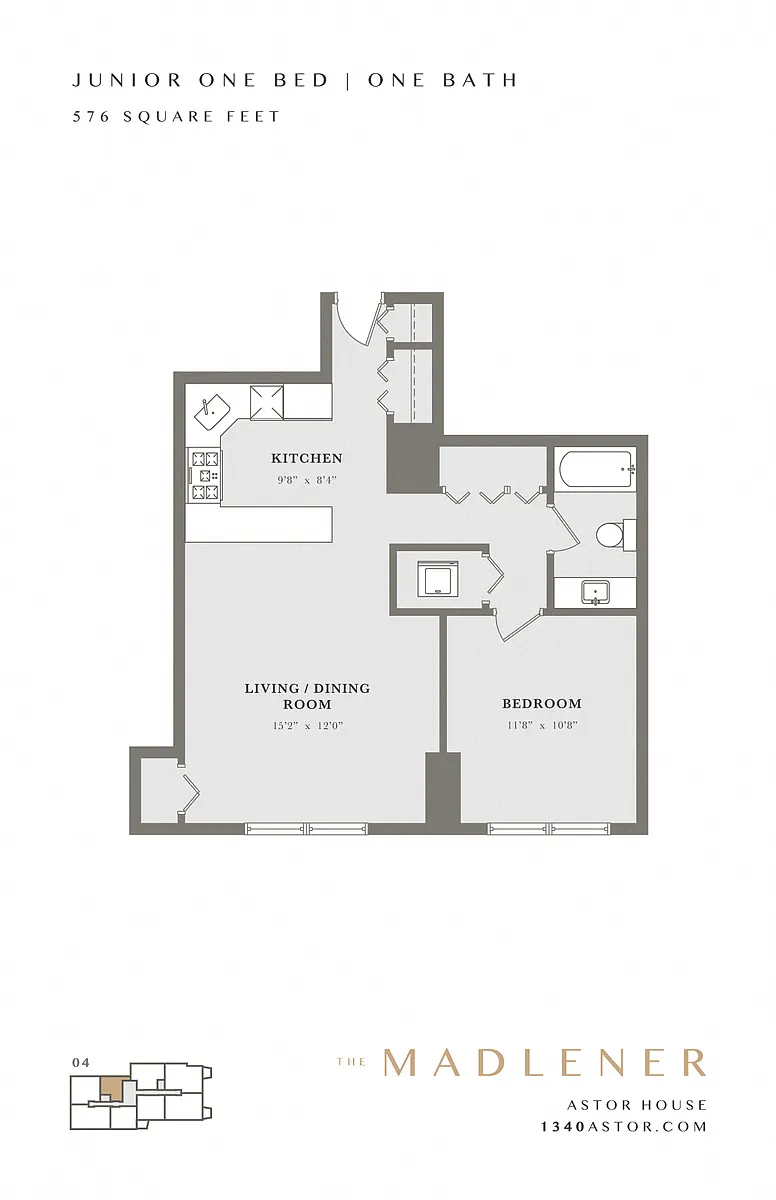 Floor plan Junior One Bedroom