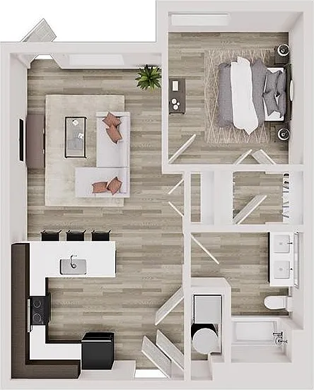 1AT - 1 Bedroom, 1 Bathroom