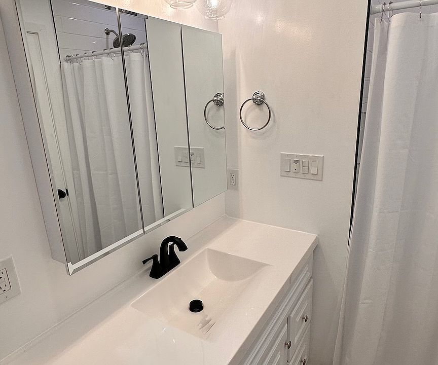 Bathroom sink and light fixtures-newly remodeled