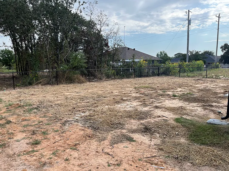 Fully fenced in backyard