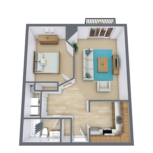 Floor plan One Bedroom 11A