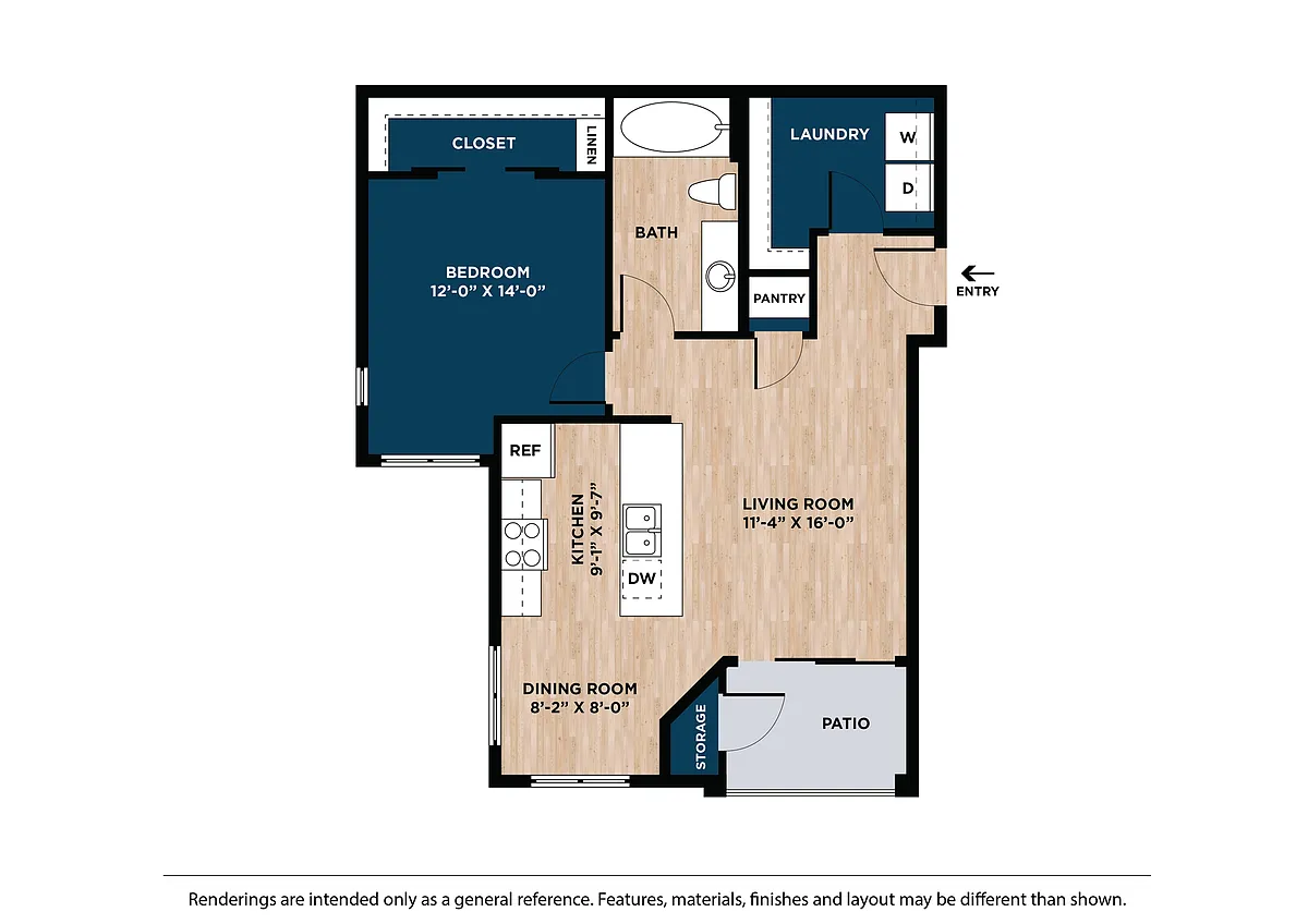 Floor plan One Bedroom A1B1