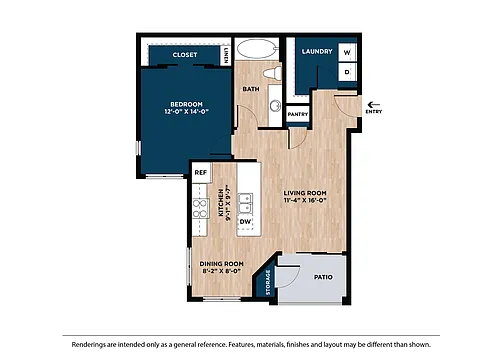 Floor plan One Bedroom A1B1