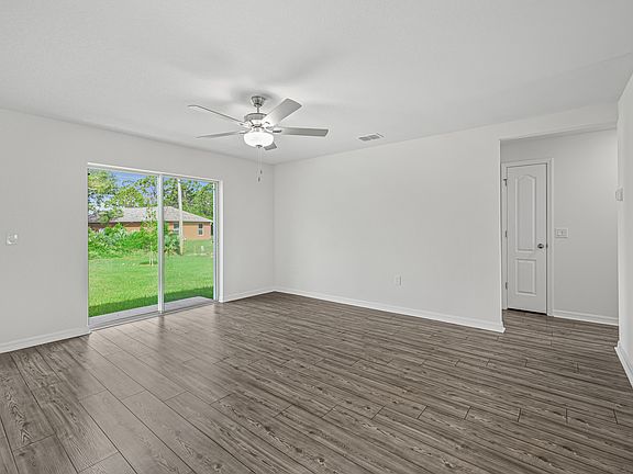 The family room is spacious and opens up easily to the dining room