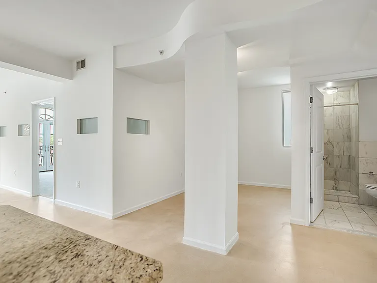 Two-bedroom apartment living and dining area