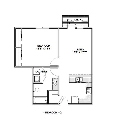 Floor plan 1 Bedroom Q