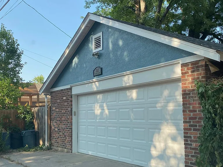 Large two car garage w extra storage with alley entrance
