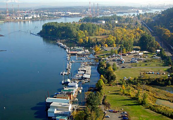 View of the location on Multnomah Channel