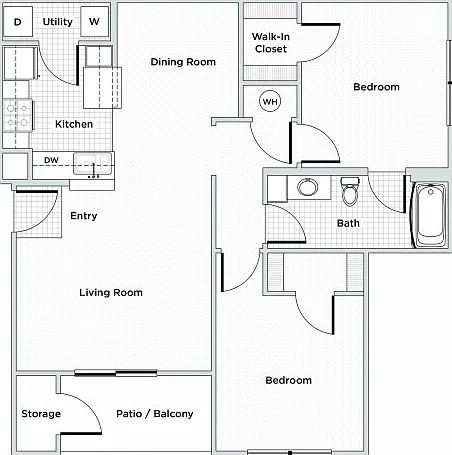 1 Bed, 1 Bath with Den 1 Bed, 1 Bath with Den