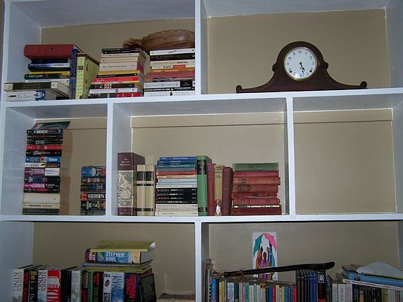 Built in bookshelves.