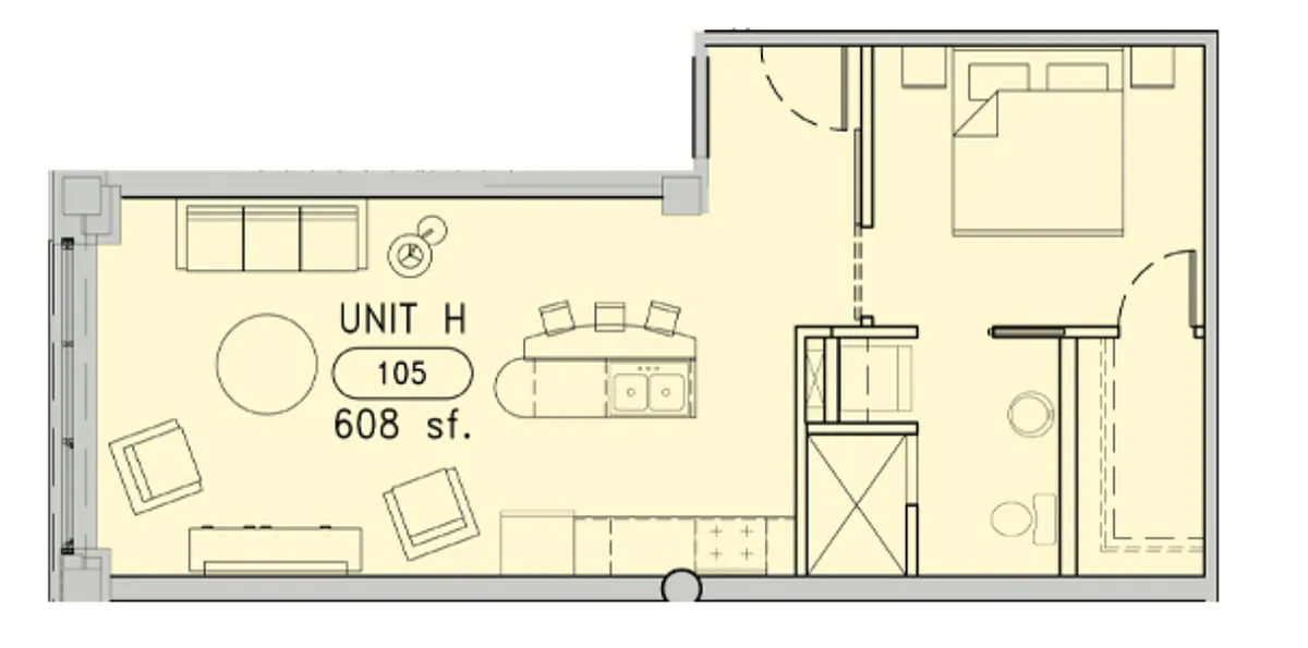 Floor plan 2nd floor 1 bed 1 bath