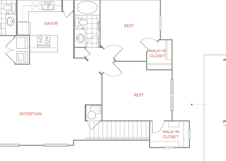 C1 floor plan Creekside Townhomes
