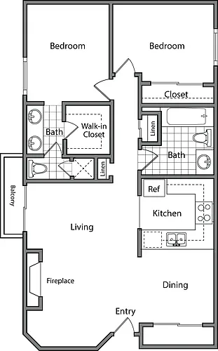Floor plan 2 Bedroom BB