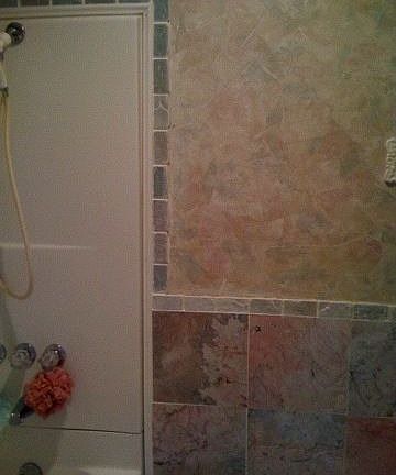 master bath marble half walls