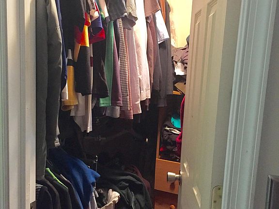Walk-in closet in master bedroom