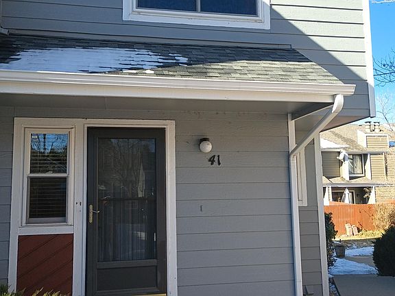 Front door and porch of end unit