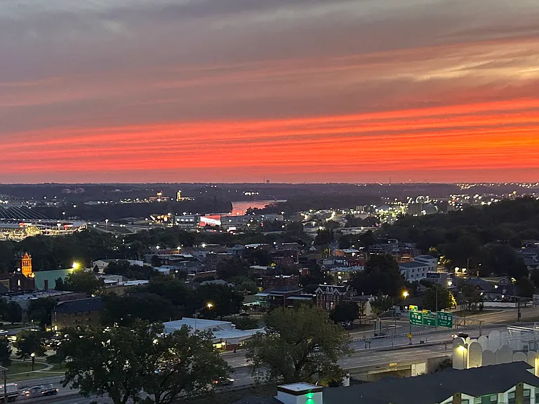 Sunrise from apartment window