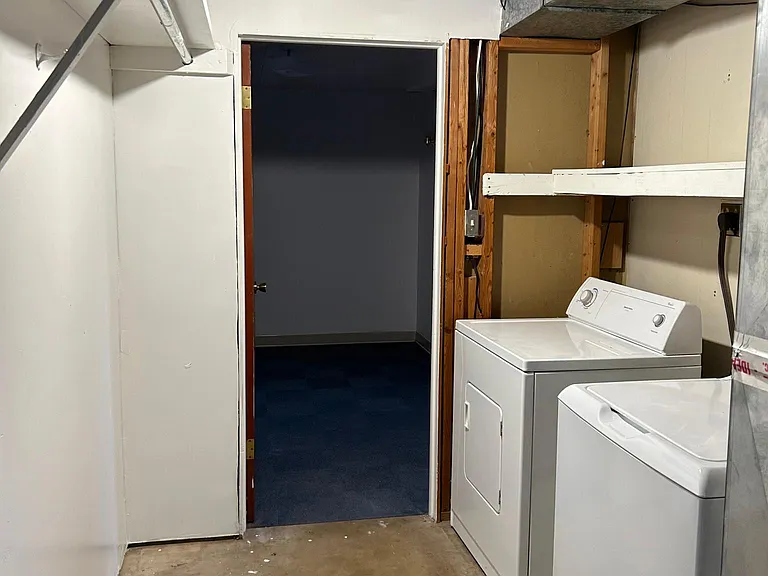 washer, dryer downstairs