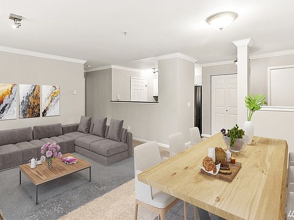 Living/Dining Area + Wood F/P *Interior Virtually Staged