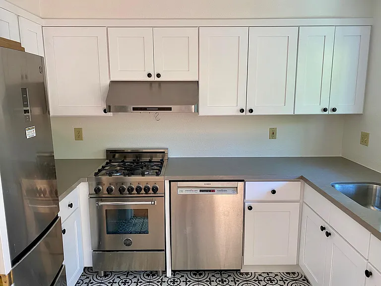 Newly renovated kitchen with gas range