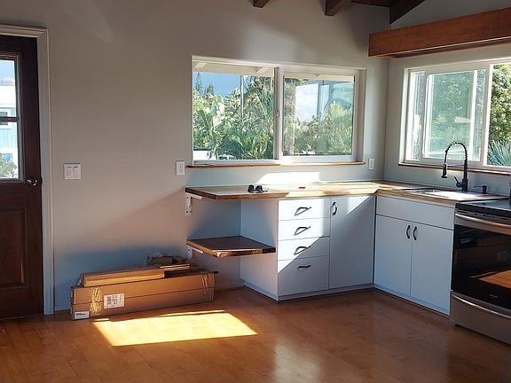 Kitchen and front door.