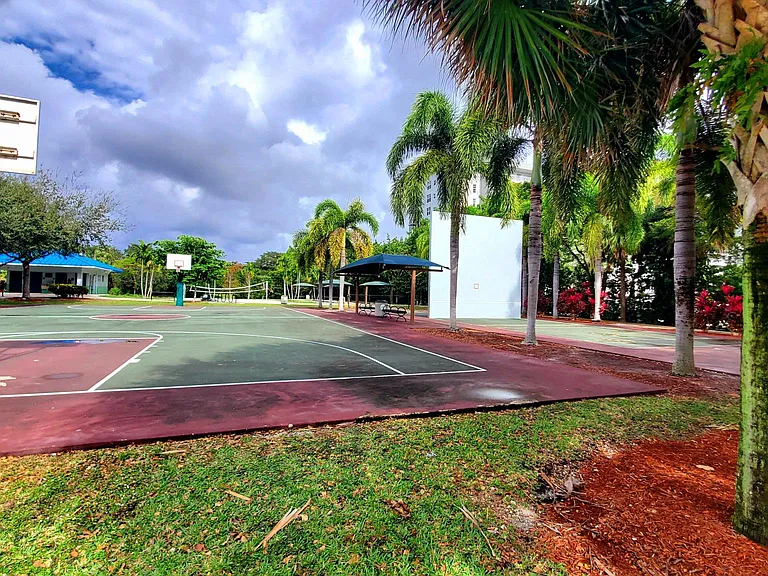 Basketball court and Tennis wall