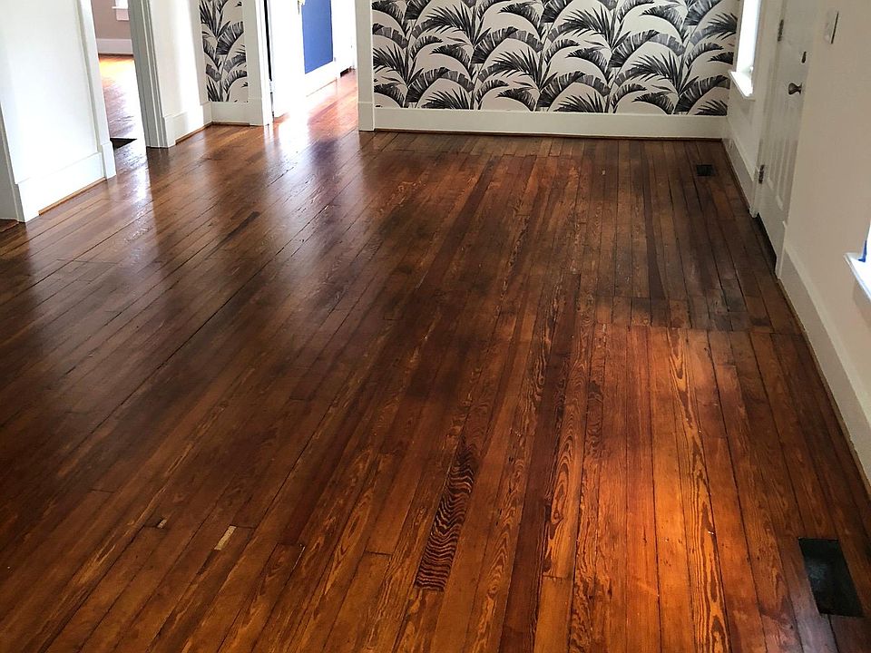 Original heart pine hardwood floors.