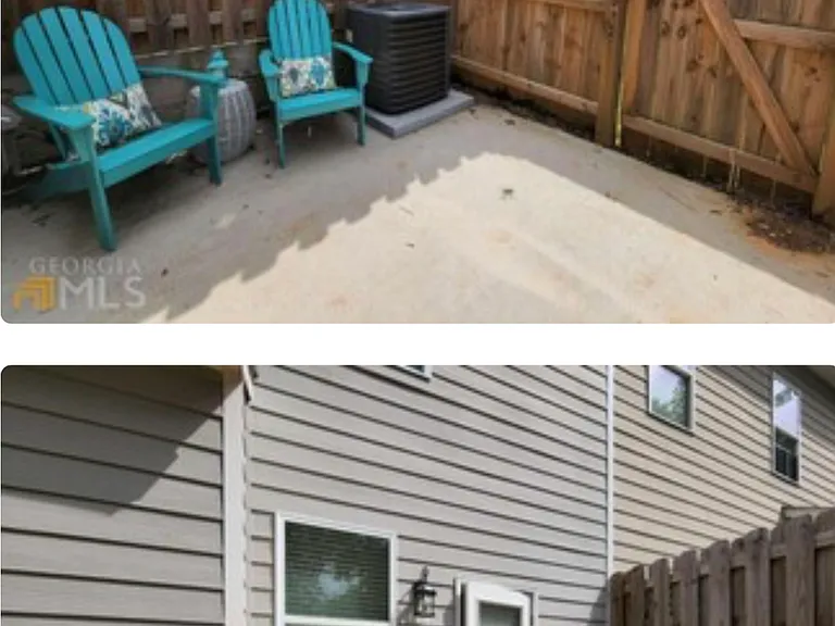 Fenced in backyard
