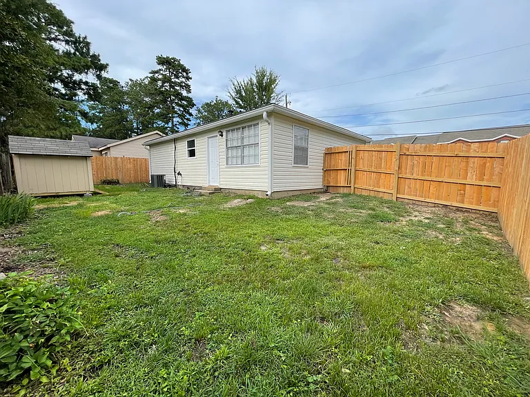 Fenced backyard