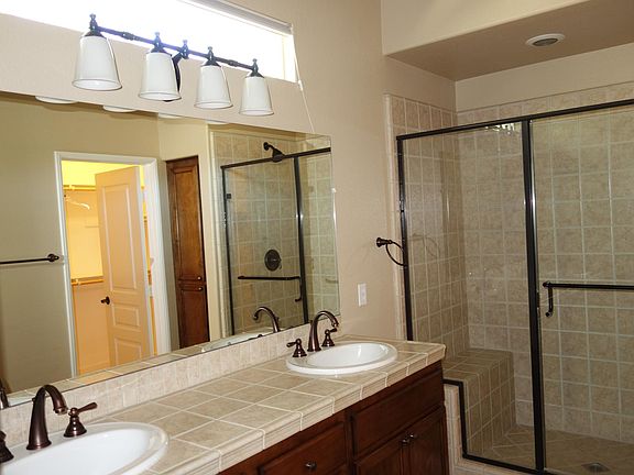 master bathroom, tile countertops, walk in closet