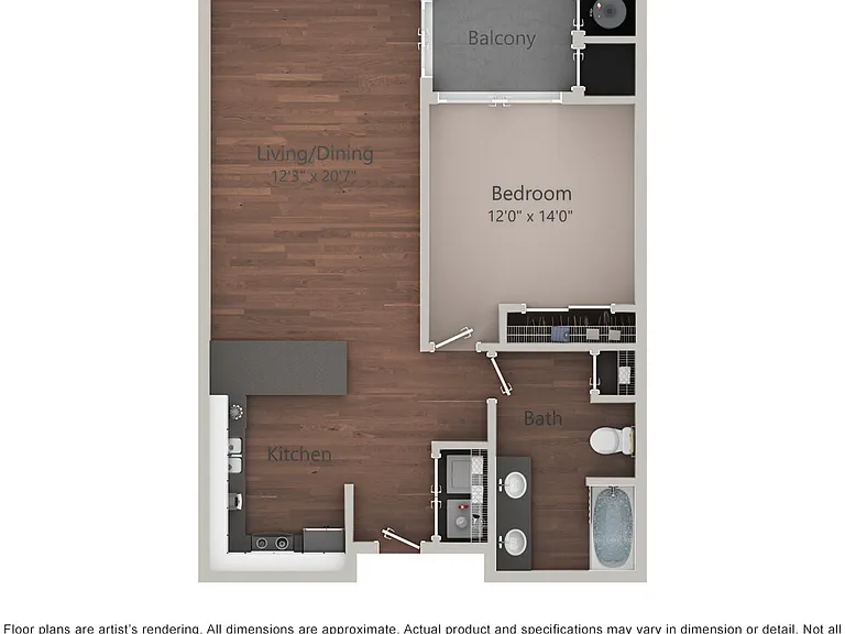 Regal Parc - A1-Phase II - 1 Beds - 1 Baths - 790 Sq. ft.