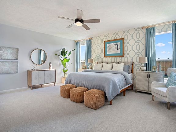 Plan 2130 Primary bedroom as modeled at Imperia Forest