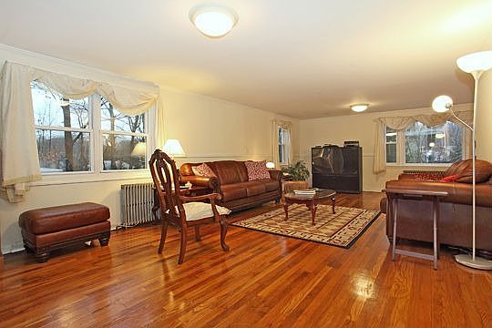 Beautiful Living Room with Gleaming Wood Floors
