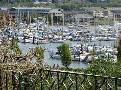 Looking towards Bellwether plaza, watch the sailboats come and go.