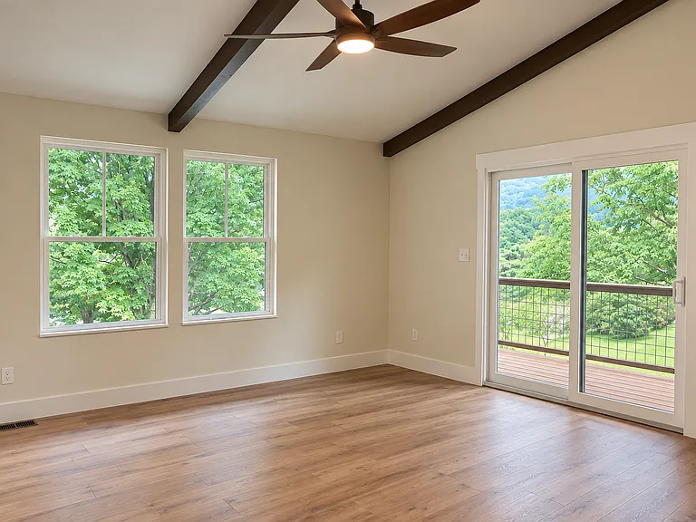 Grand views of the peaceful valley from the living room.