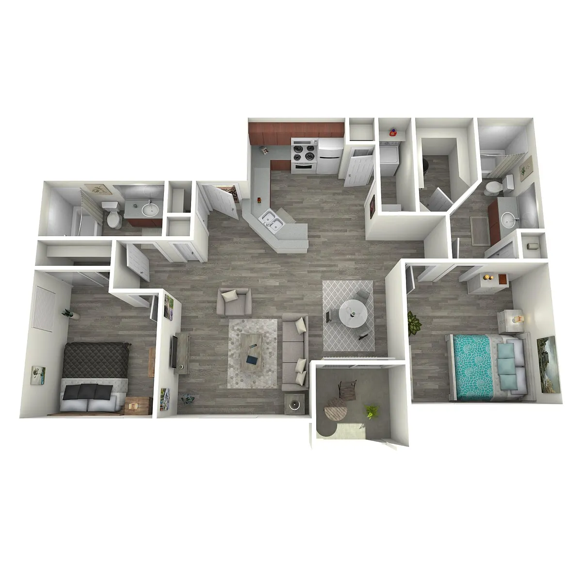 Floor plan 2 Bed 2 Bath
