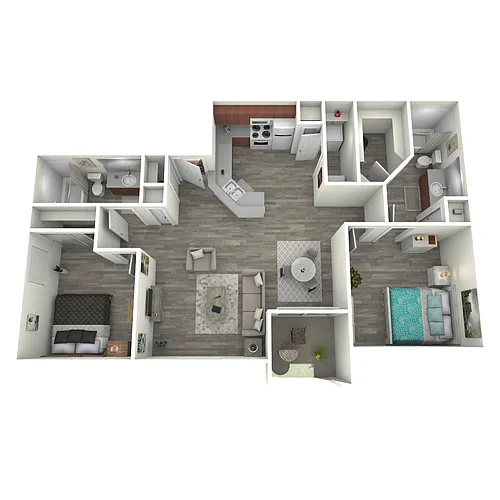 Floor plan 2 Bed 2 Bath