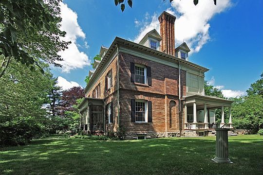 Columned side porch