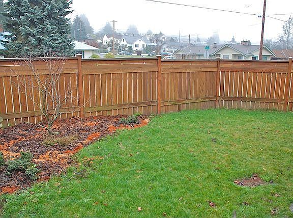 Fully fenced back yard