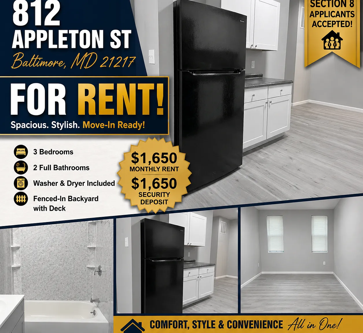 3 bed, 1500 sqft, $1,650 — Photo 1