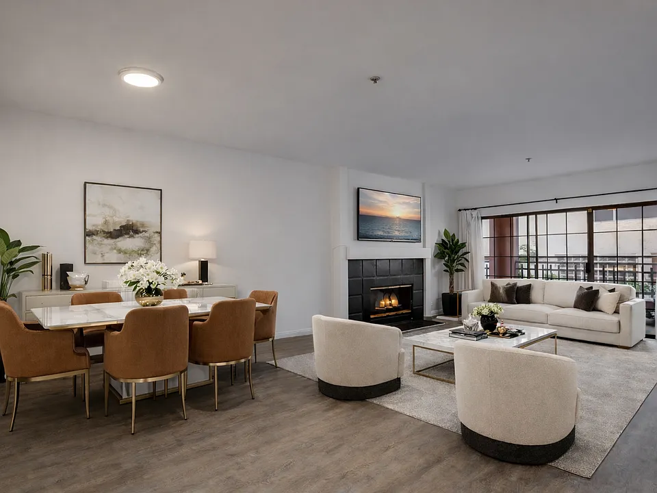 Virtual staged Living and Dining Room