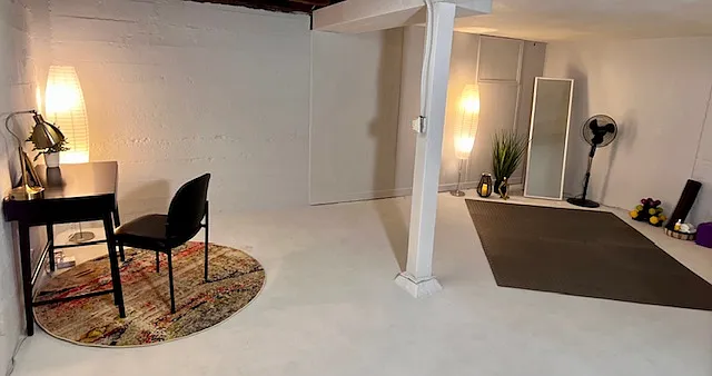 Partially finished basement