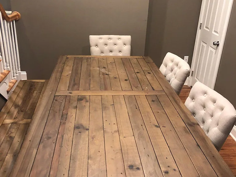 Dining room and door to 1/2 bath