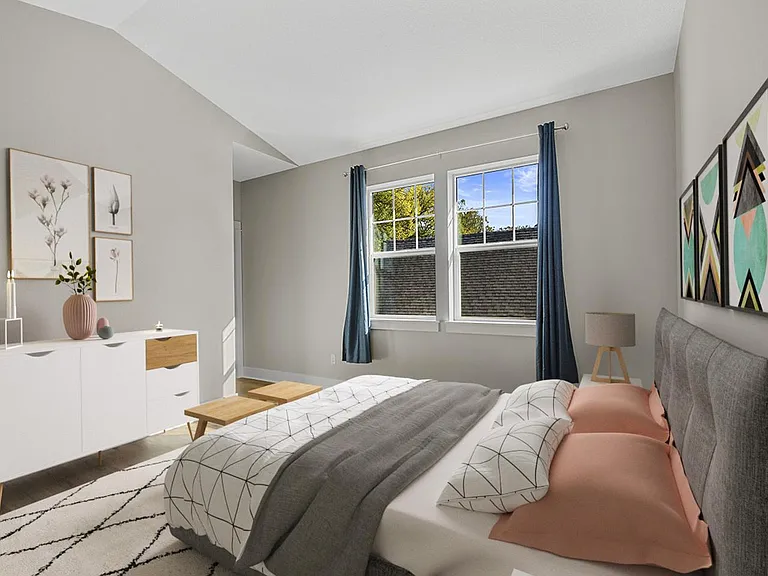 Bedroom 3. This image shows a virtually furnished space. Bedrooms come unfurnished.